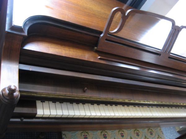 Story and Clark Spinet Piano Fallboard at 88 Keys Piano Warehouse & Showroom
