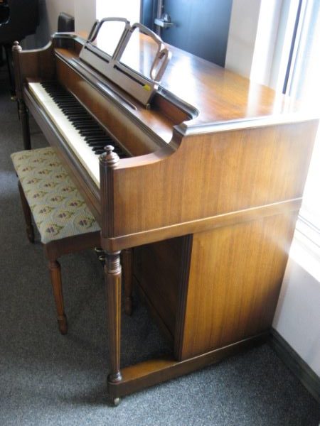 Story and Clark Spinet Piano Treble at 88 Keys Piano Warehouse & Showroom