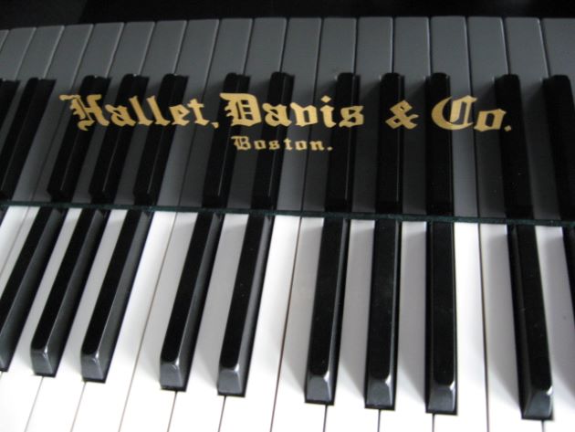 Hallet Davis with QRS Petine Disk player Piano Logo at 88 Keys Piano Warehouse & Showroom