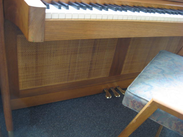 Teakwood Acrosonic Spinet Piano Rattan at 88 Keys Piano Warehouse & Showroom