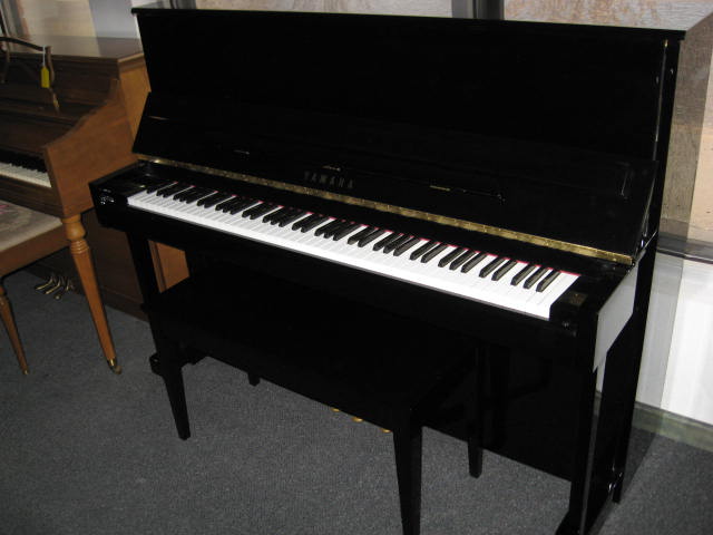 Yamaha model T118 Studio Upright Piano Ebony at 88 Keys Piano Warehouse & Showroom