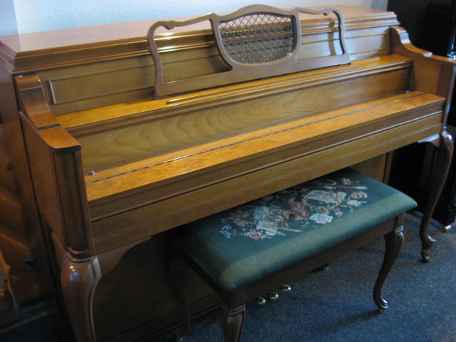 Story and Clark Queen Anne Console Piano Fallboard at 88 Keys Piano Warehouse & Showroom