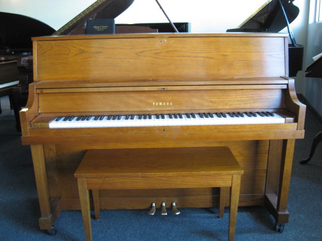 Yamaha model P22 Studio Upright Piano 6 Front at 88 Keys Piano Warehouse