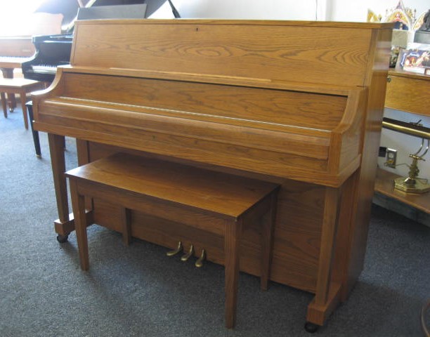 Yamaha model P202 Studio Upright Piano Fallboard at 88 Keys Piano Warehouse